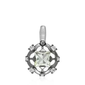 Серебряная подвеска с празиолитом