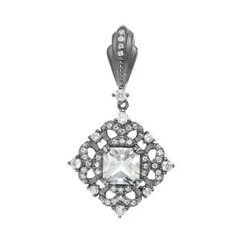 Серебряная подвеска с празиолитом