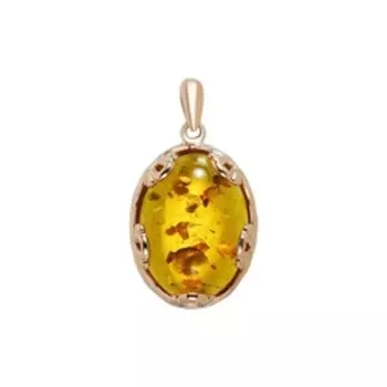 Серебряная подвеска с янтарем