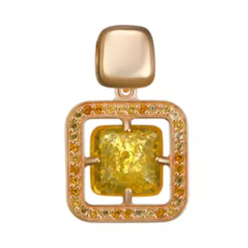 Серебряная подвеска с янтарем и цитринами