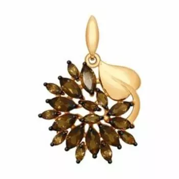 Серебряная подвеска с раухтопазами