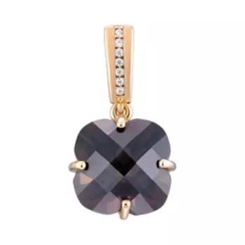 Серебряная подвеска с раухтопазом и фианитами