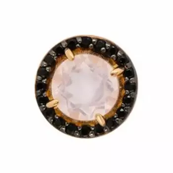 Серебряная подвеска с розовым кварцем и шпинелью