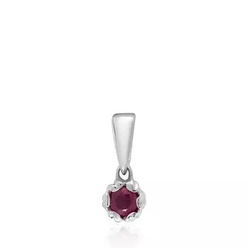 Серебряная подвеска с рубином
