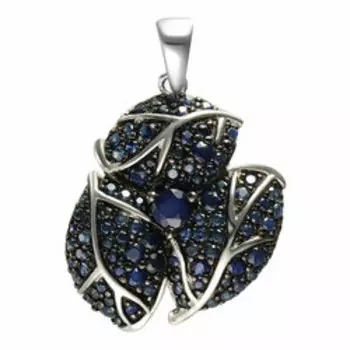 Серебряная подвеска с сапфирами "Цветок"