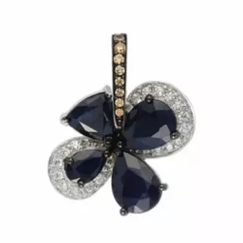 Серебряная подвеска с сапфирами и фианитами