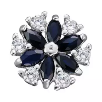 Серебряная подвеска с сапфирами и фианитами "Цветок"