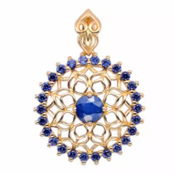 Серебряная подвеска с сапфиром и фианитами