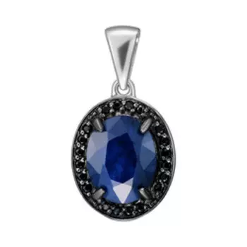 Серебряная подвеска с сапфиром и шпинелью
