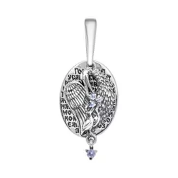 Серебряная подвеска с танзанитами "Псалом 101"