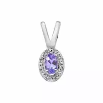 Серебряная подвеска с танзанитом и белыми топазами