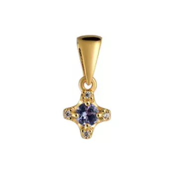 Серебряная подвеска с танзанитом и фианитами