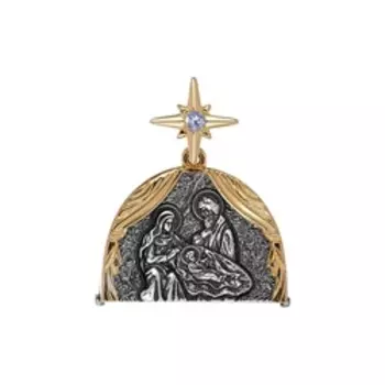 Серебряная подвеска с танзанитом "Рождество Христово"