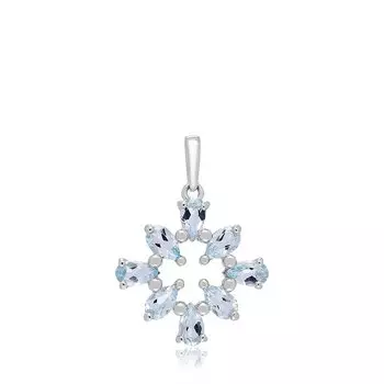 Серебряная подвеска с топазами