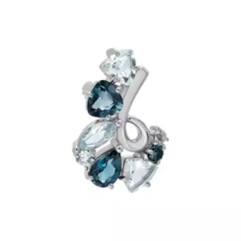 Серебряная подвеска с топазами Sky и топазами Лондон