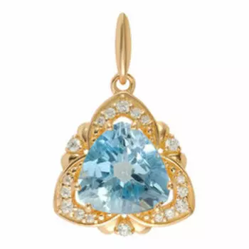 Серебряная подвеска с топазом и фианитами