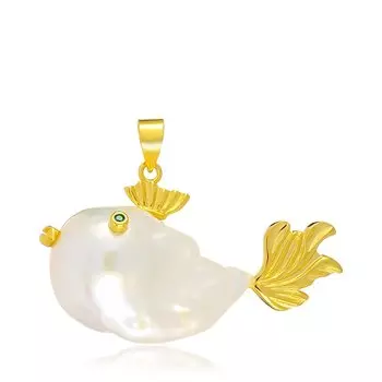 Серебряная подвеска с жемчугом