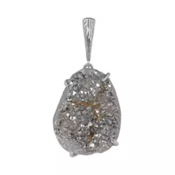 Серебряная подвеска с жеодой кварца