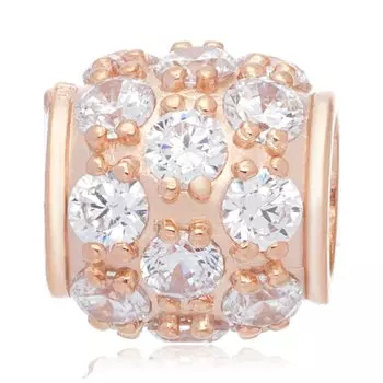 Серебряная подвеска-шарм с фианитами