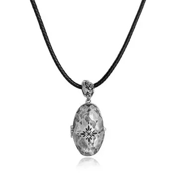 Серебряная подвеска-складень на шнурке "Православная"