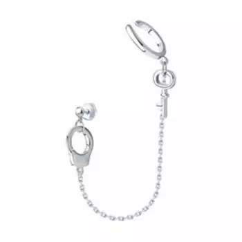 Серьга SKLV из серебра, 1 шт.