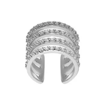 Серебряная серьга-кафф с кубическим цирконием