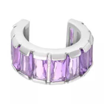 Серебряная серьга с аметистами