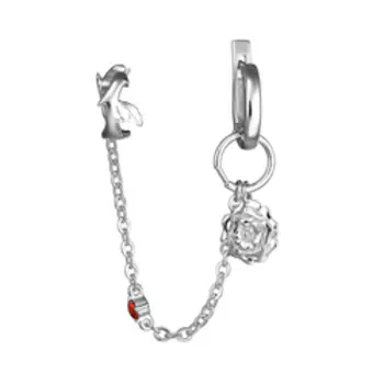 Серебряная серьга-трансформер 925 пробы