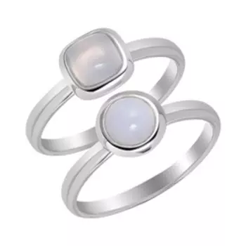 Серебряное кольцо 2 в 1 с халцедонами