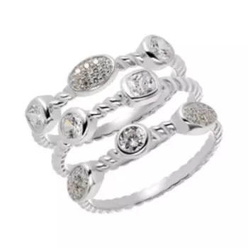 Серебряное кольцо 3 в 1 с кубическим цирконием