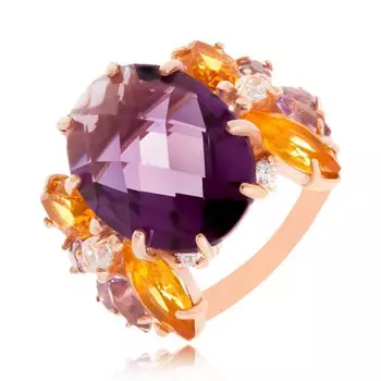 Серебряное кольцо аметистом