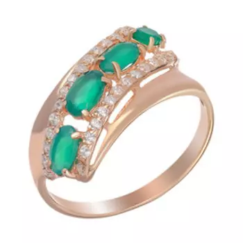 Серебряное кольцо c агатами и фианитами