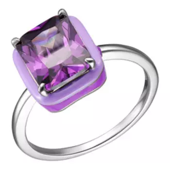 Серебряное кольцо c ювелирным стеклом и эмалью