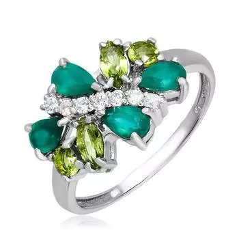 Серебряное кольцо с агатами