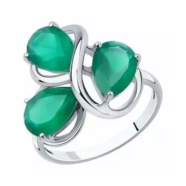 Кольцо из серебра с агатами