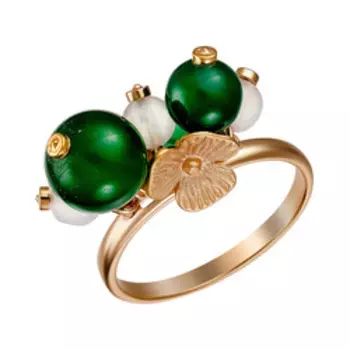 Серебряное кольцо с агатами "Цветы"