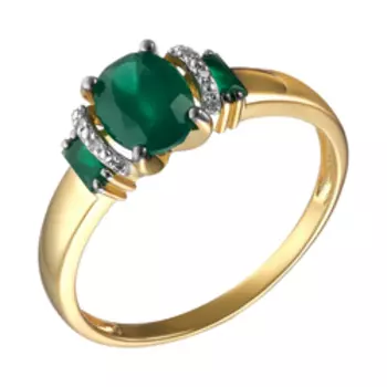 Серебряное кольцо с агатами и бриллиантами