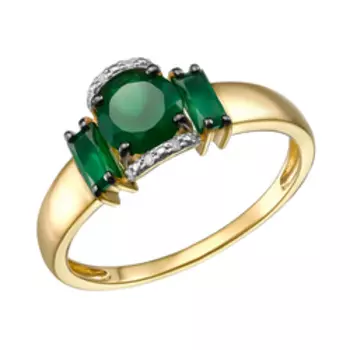 Серебряное кольцо с агатами и бриллиантами