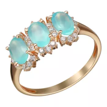 Серебряное кольцо с агатами и фианитами