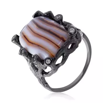 Серебряное кольцо с агатом