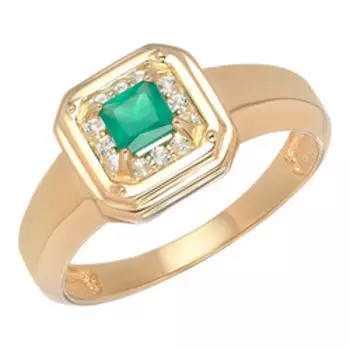 Серебряное кольцо с агатом и бесцветными топазами