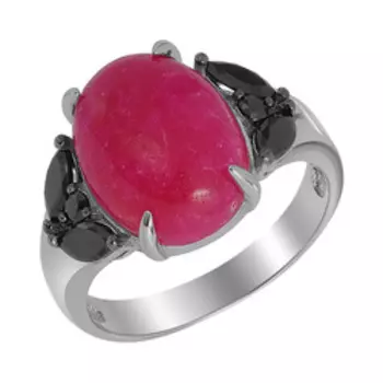 Серебряное кольцо с агатом и фианитами