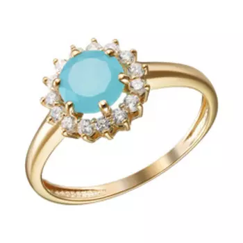 Серебряное кольцо с агатом и фианитами