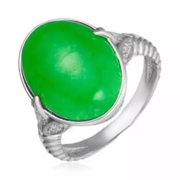 Серебряное кольцо с агатом и фианитами