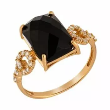 Серебряное кольцо с агатом и фианитами