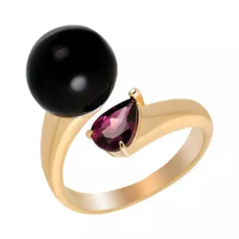 Серебряное кольцо с агатом и родолитом