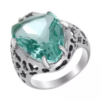 Серебряное кольцо с аквамариновым кварцем