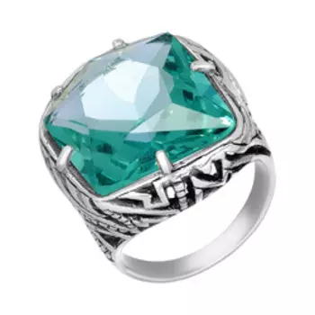 Серебряное кольцо с аквамариновым кварцем