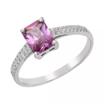 Серебряное кольцо с александритом и фианитами