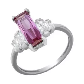 Серебряное кольцо с александритом и фианитами